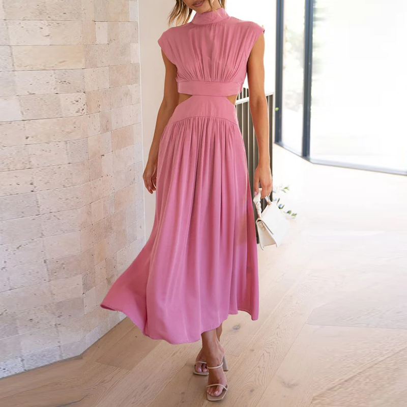 Wolff - Midi-Kleid mit Cut-Outs und Plissee