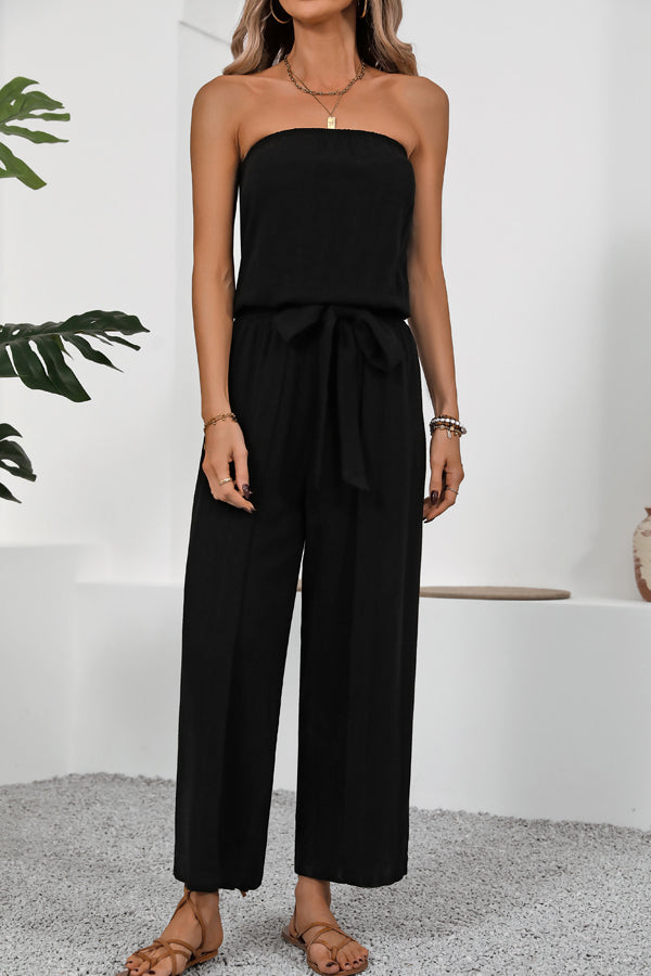 WOLFF Bandeau-Jumpsuit mit hoher Taille und lässigem Schnitt