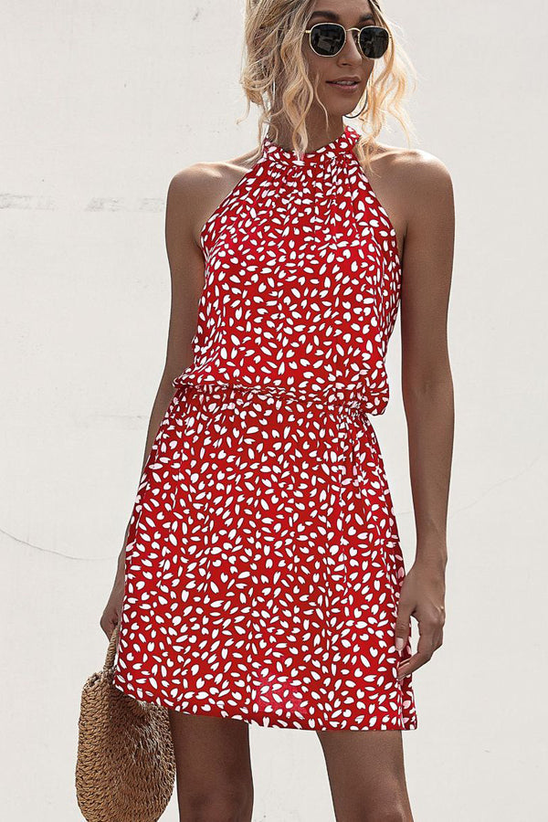 WOLFF Neckholderkleid mit Polka Dot-Print