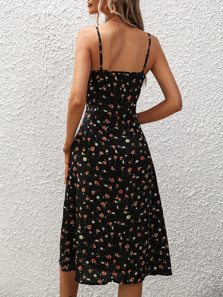 Wolff Polka-Dot-Hosenträgerkleid - Damenlangkleid