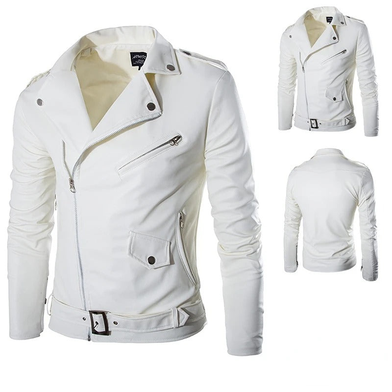 Slimfit Motorrad Fell Lederjacke