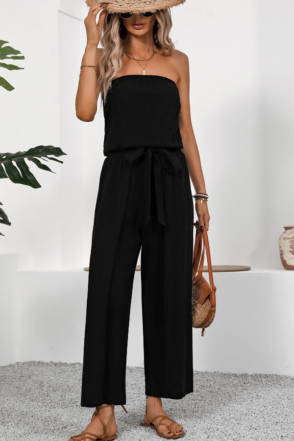 WOLFF Bandeau-Jumpsuit mit hoher Taille und lässigem Schnitt