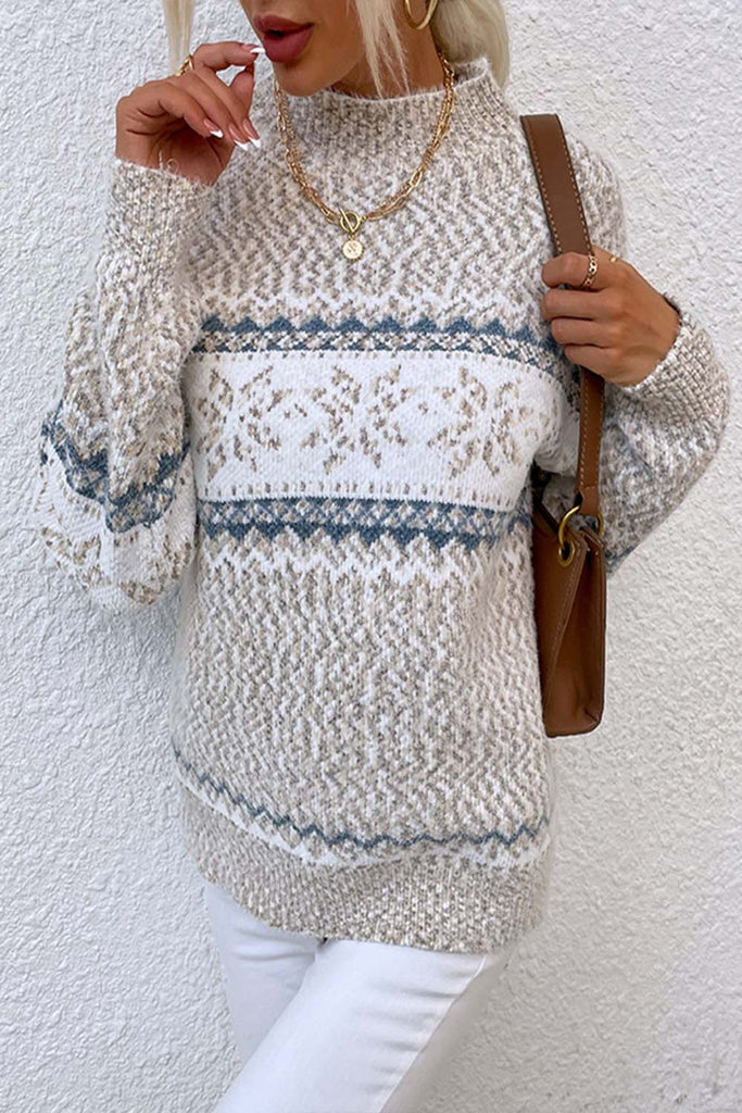 WOLFF Weihnachtsstrickpullover mit Schneeflocken