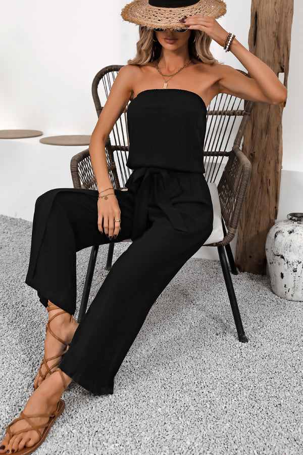 WOLFF Bandeau-Jumpsuit mit hoher Taille und lässigem Schnitt