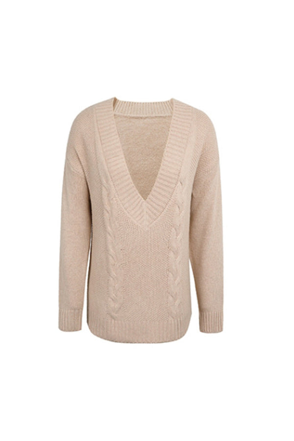 WOLFF Deep-V Neck Twist Pullover