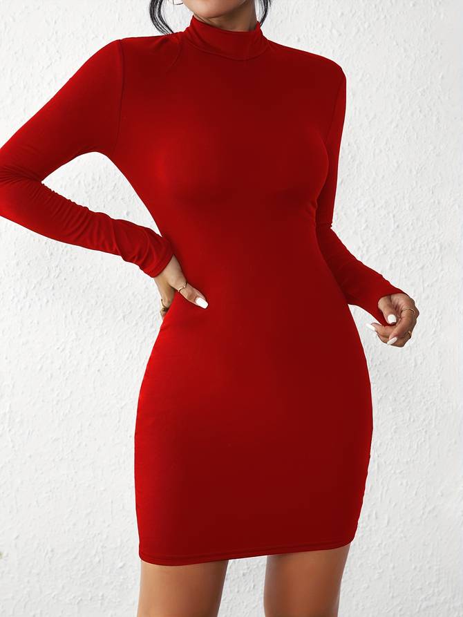 Wolff - Klassisches Bodycon Kleid mit Rollkragen