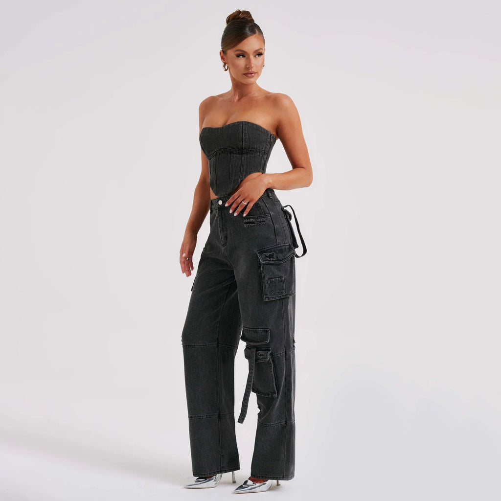 Wolff-Denimhose mit weitem Bein