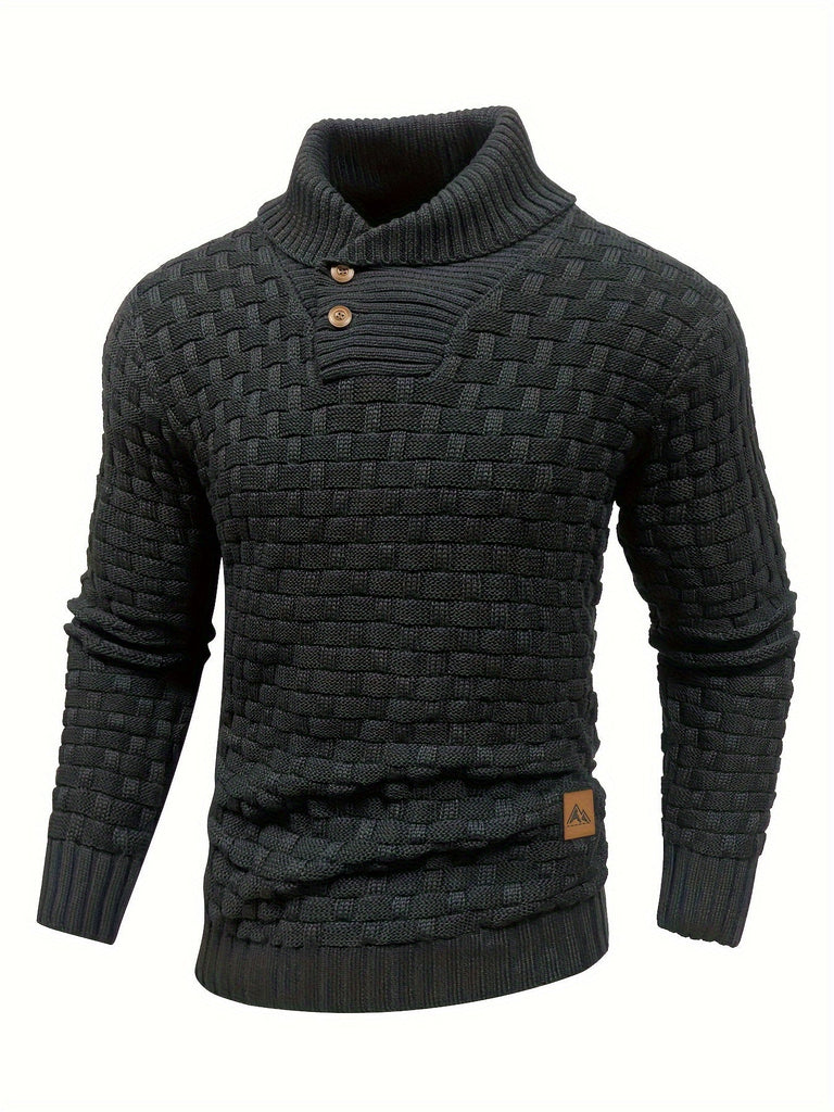 Wolff | Herren Pullover mit Waffelmuster hohem Stretchanteil