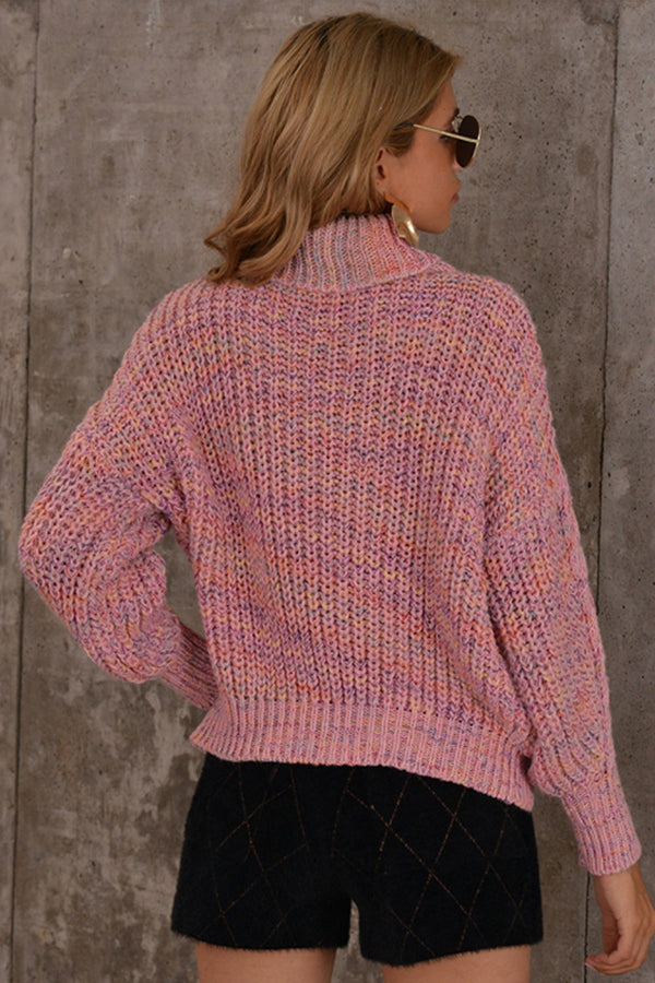 WOLFF Bunter Rollkragen Strickpullover