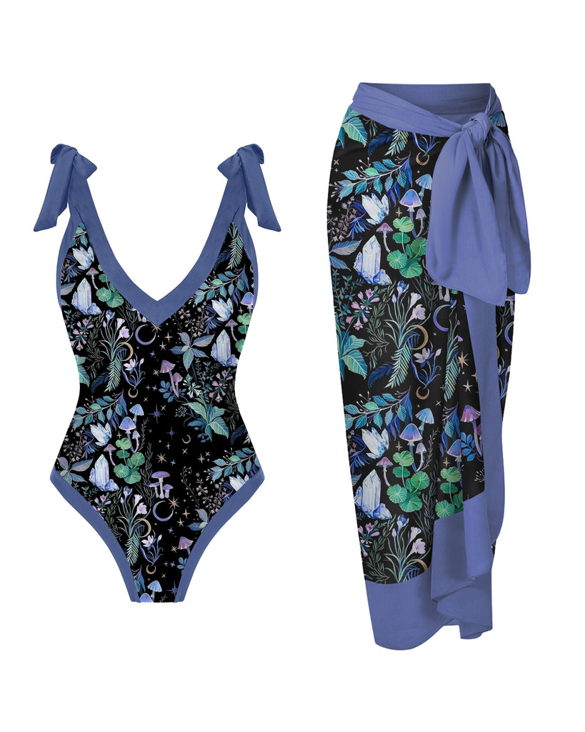 WOLFF und Sarong mit „Purple Mushrooms Wonderland“-Aufdruck