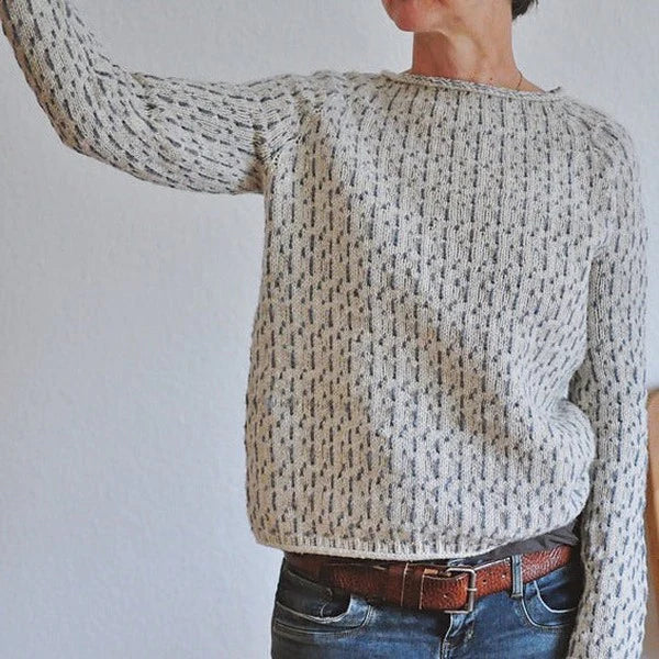 Chic graue Pullover mit U-Boot-Ausschnitt