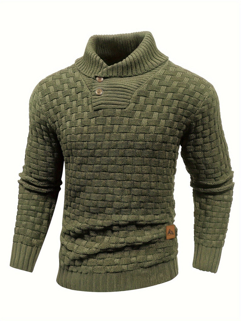 Wolff | Herren Pullover mit Waffelmuster hohem Stretchanteil