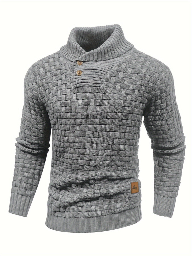 Wolff | Herren Pullover mit Waffelmuster hohem Stretchanteil