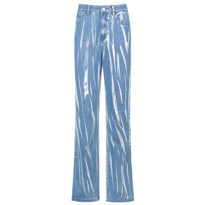 Wolff-Glamour Damen Baggy Jeans mit Hoher Taille