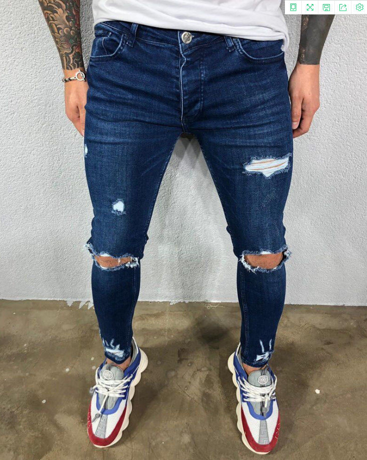 Wolff Loch Ripped Stretch Jeans