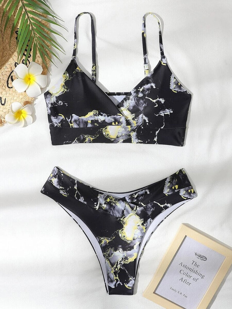 Wolff Bikini | Eleganter Bikini mit Marmorprint