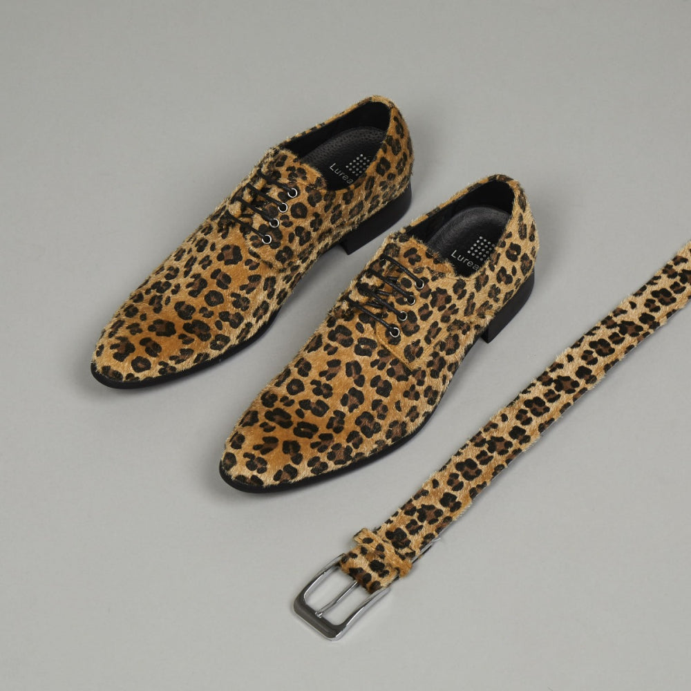 Wolff | Formalen Lederschuhe für Herren mit spitzer Zehe Leopard