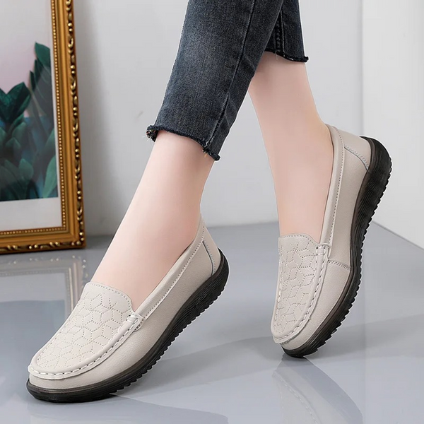 Wolff – Damen-Loafer aus Leder mit Reliefmuster