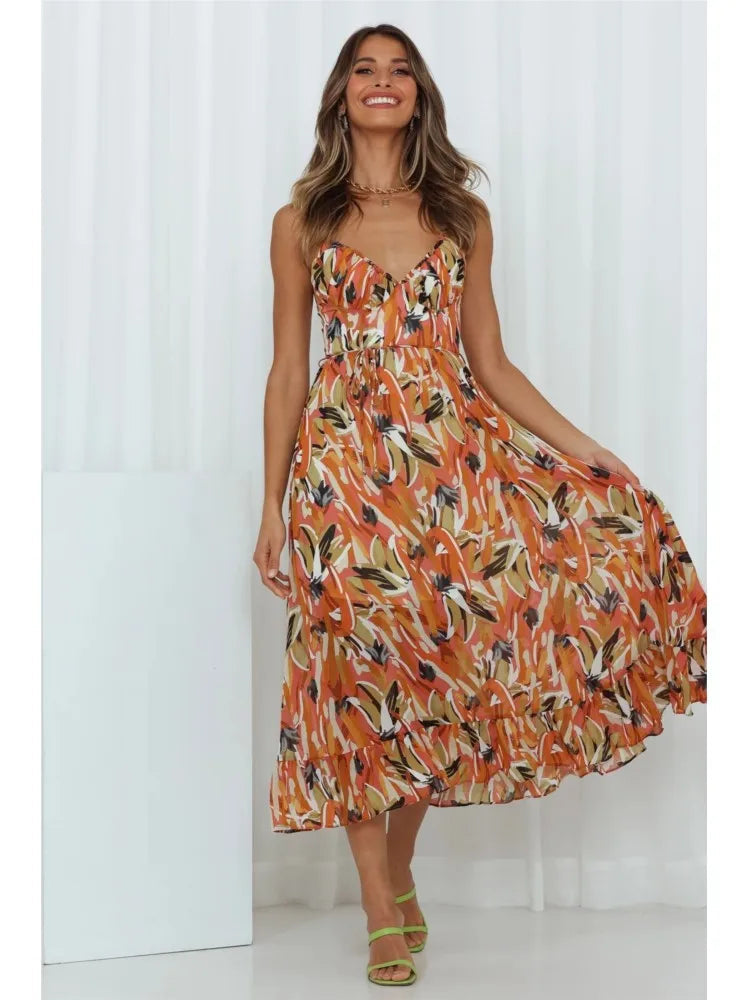 Wolff Kleid | Lustiges Midi-kleid mit Blumenmuster für den Sommer