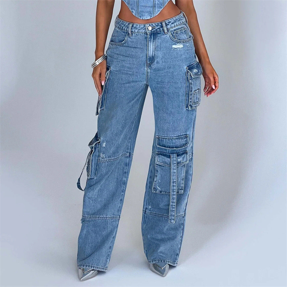 Wolff-Denimhose mit weitem Bein