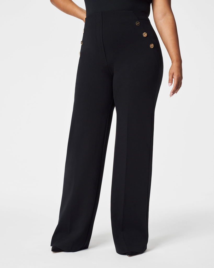 Plus Size High Stretch Hose mit weitem Bein und hoher Taille