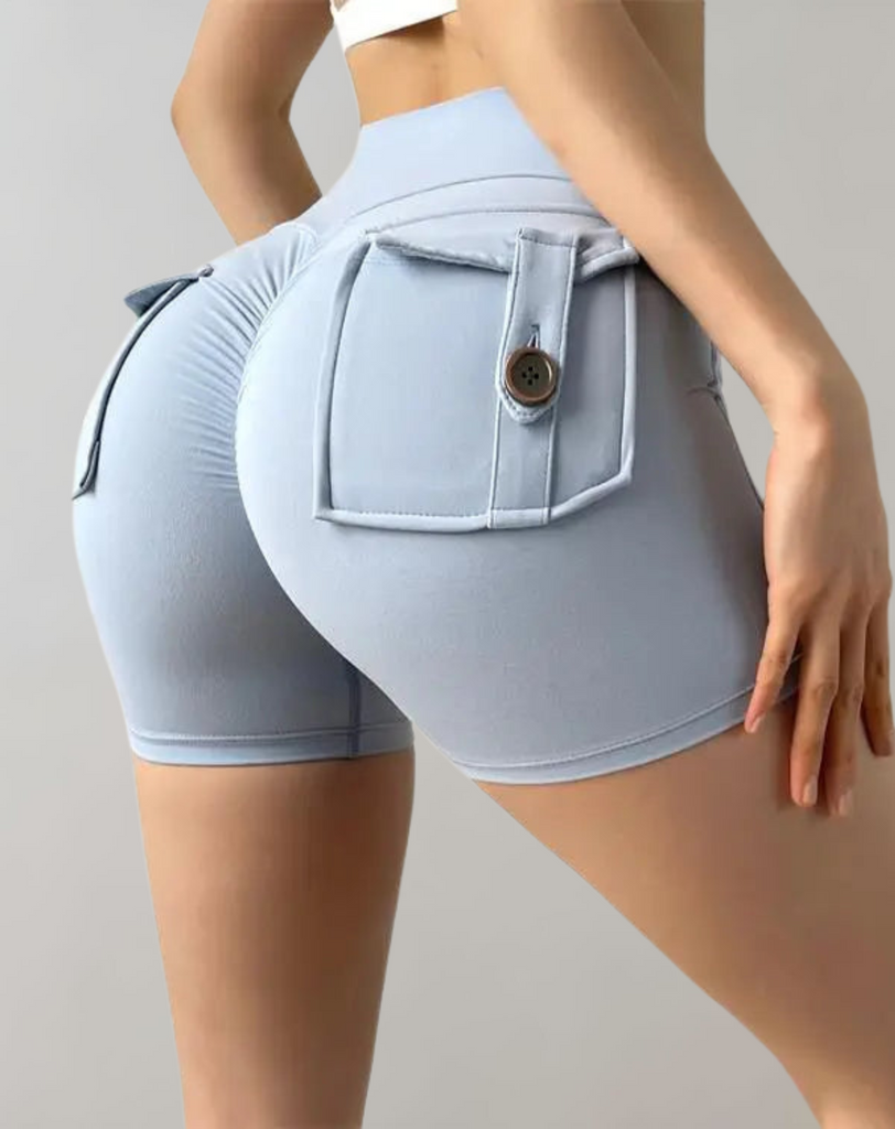 Stella™ Yoga-Shorts mit hoher Taille und Taschen