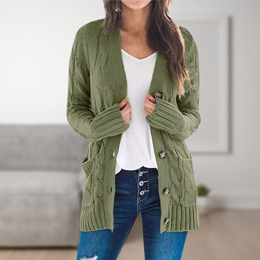 Wolff Strickjacke | Mittellange Cardigan mit Knöpfen für Frauen