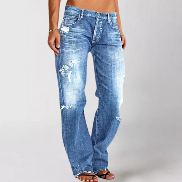 Denim-Jeans mit weitem Bein