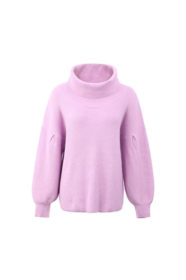 WOLFF Uni-Farbe Pullover mit zwei Revers