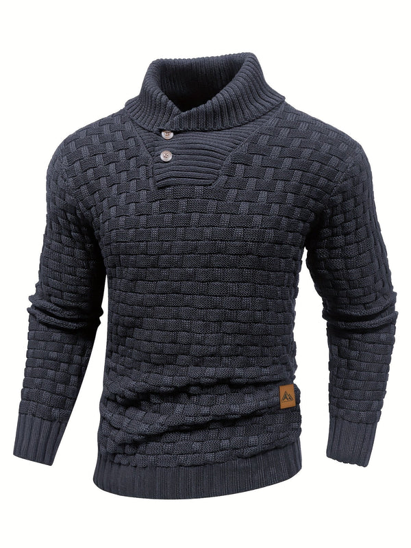 Wolff | Herren Pullover mit Waffelmuster hohem Stretchanteil