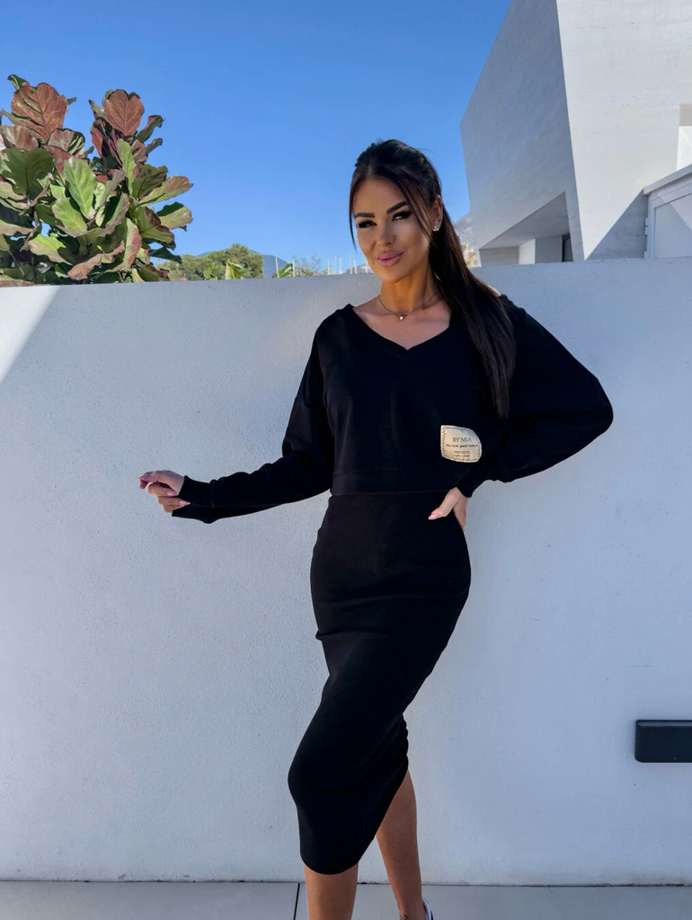 Elegantes Sweatshirt Kleid Set