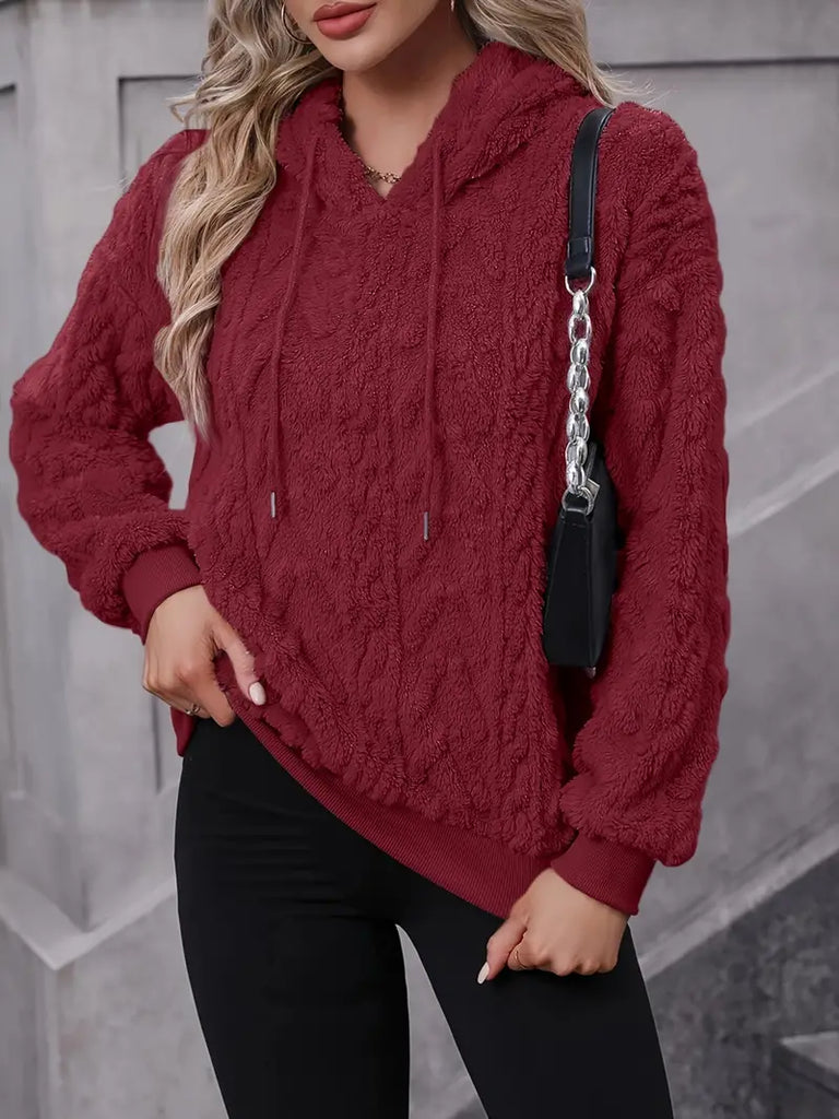 Wolff Sweater | Stylischer weicher Teddy-Fleece-Kapuzenpullover für Frauen