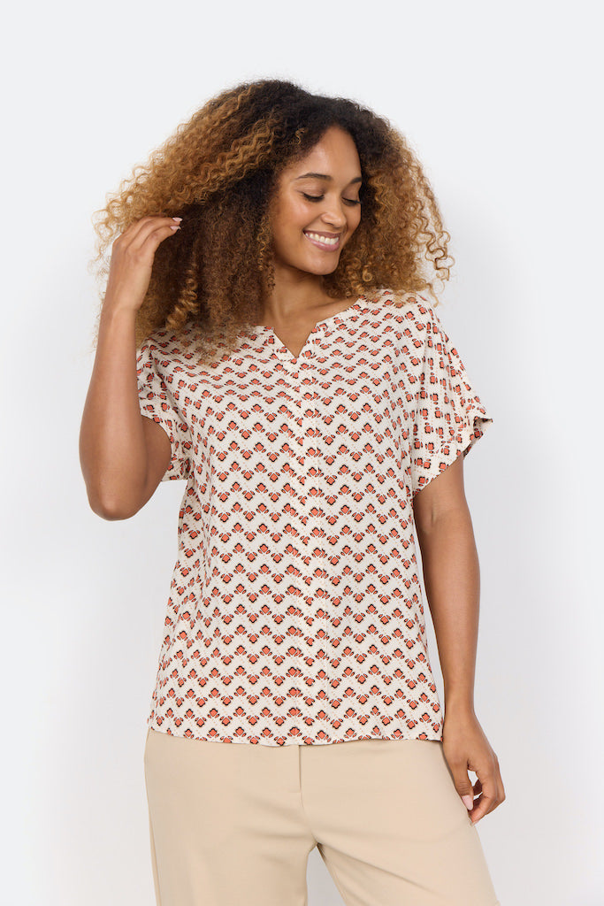 Wolff Bluse mit Retro Print