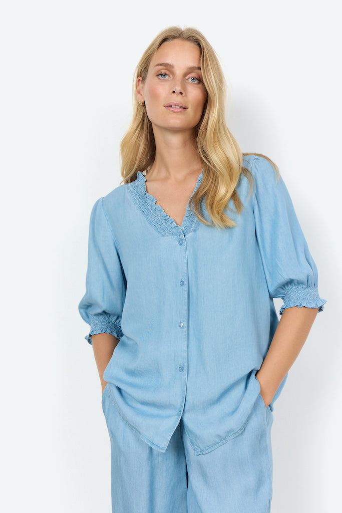 Wolff Bluse in Jeansoptik