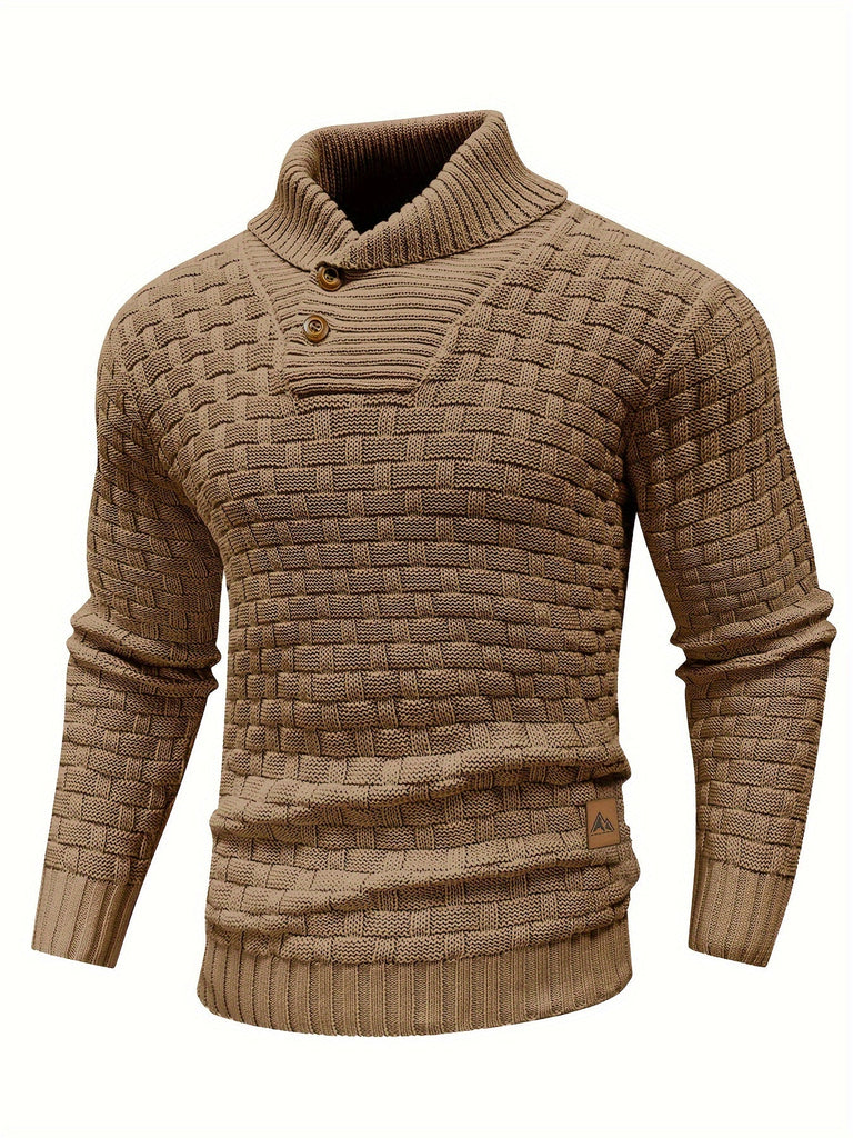 Wolff | Herren Pullover mit Waffelmuster hohem Stretchanteil