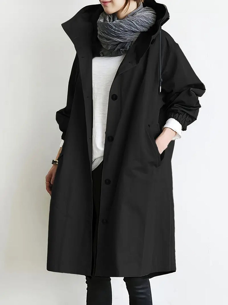 Trenchcoat mit Kapuze und Kordelzug