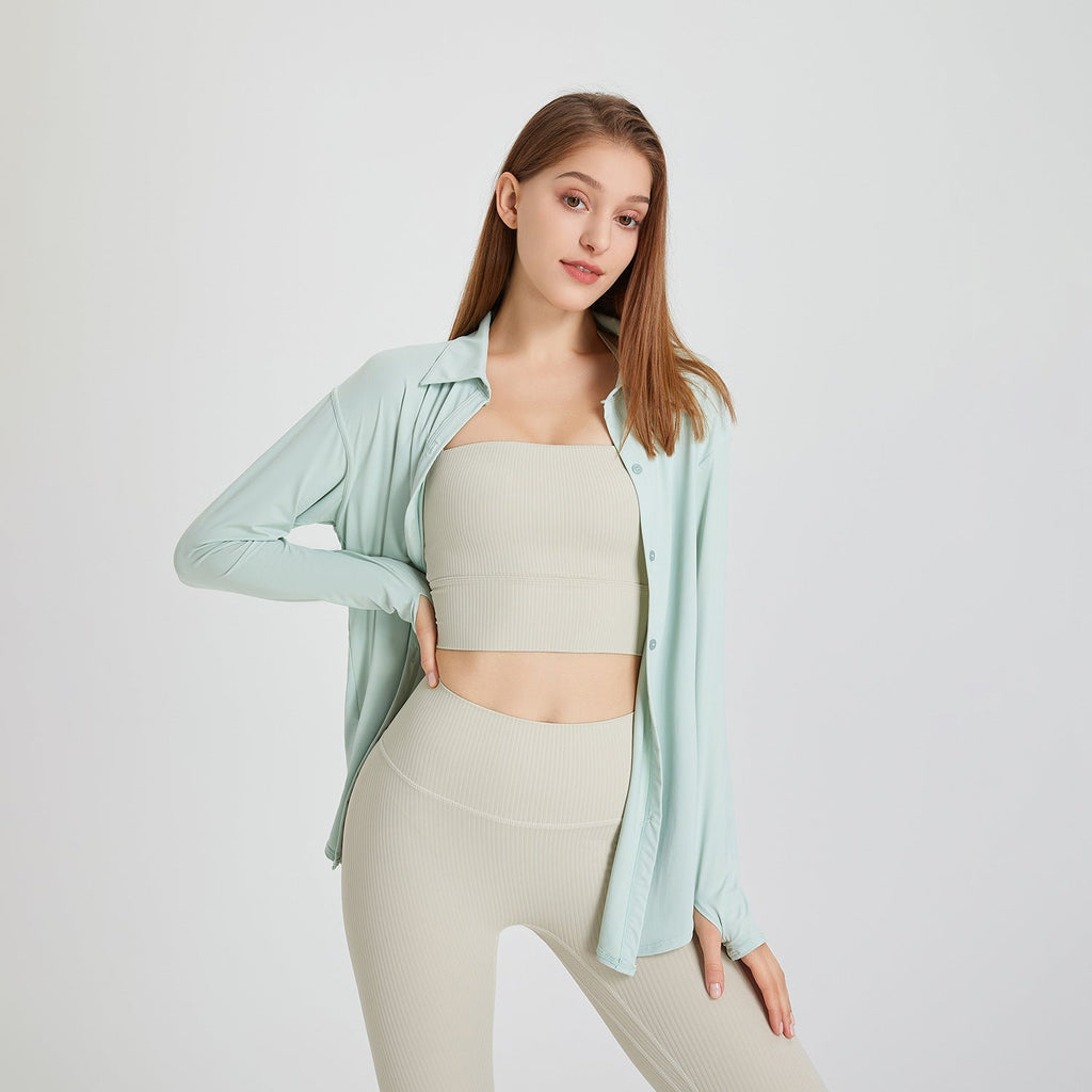 WOLFF | Modische Damen Workout Langarm Bluse