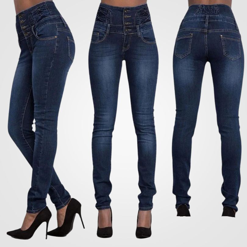 Bequeme Jeans mit hoher Taille