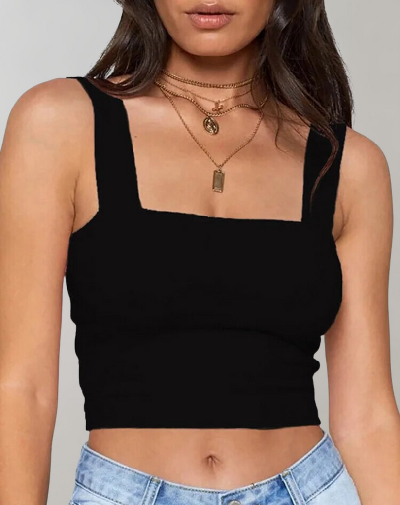 Wolff - Crop-Top Damen mit Ausschnitt