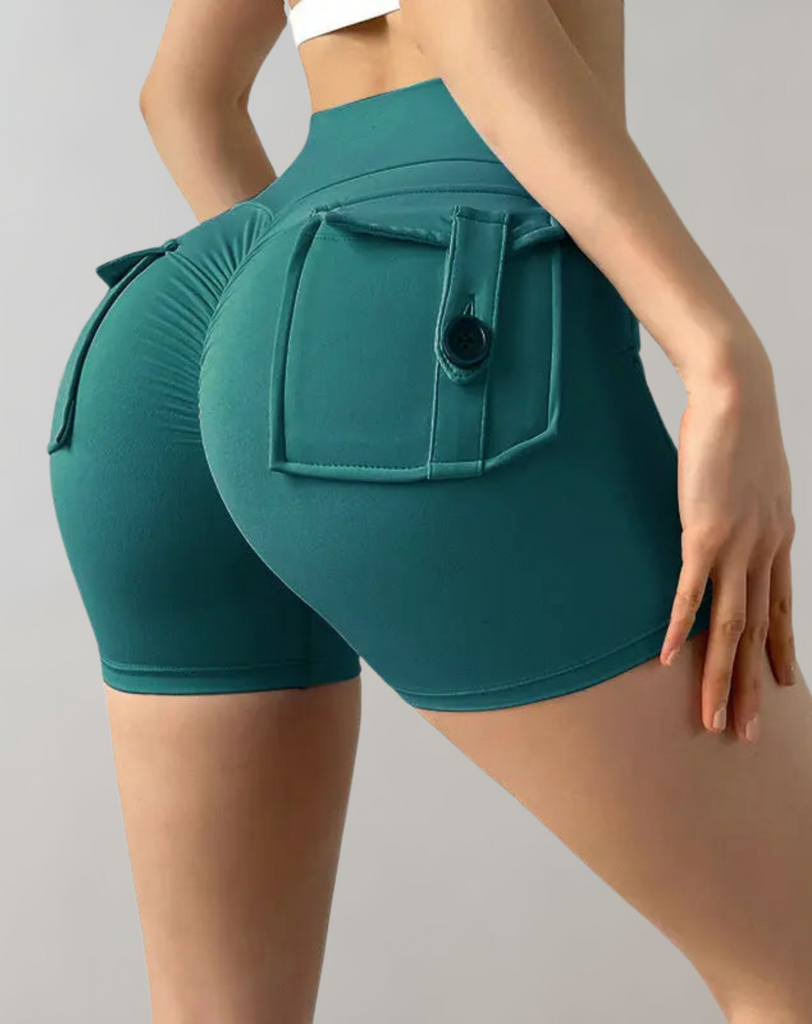 Stella™ Yoga-Shorts mit hoher Taille und Taschen