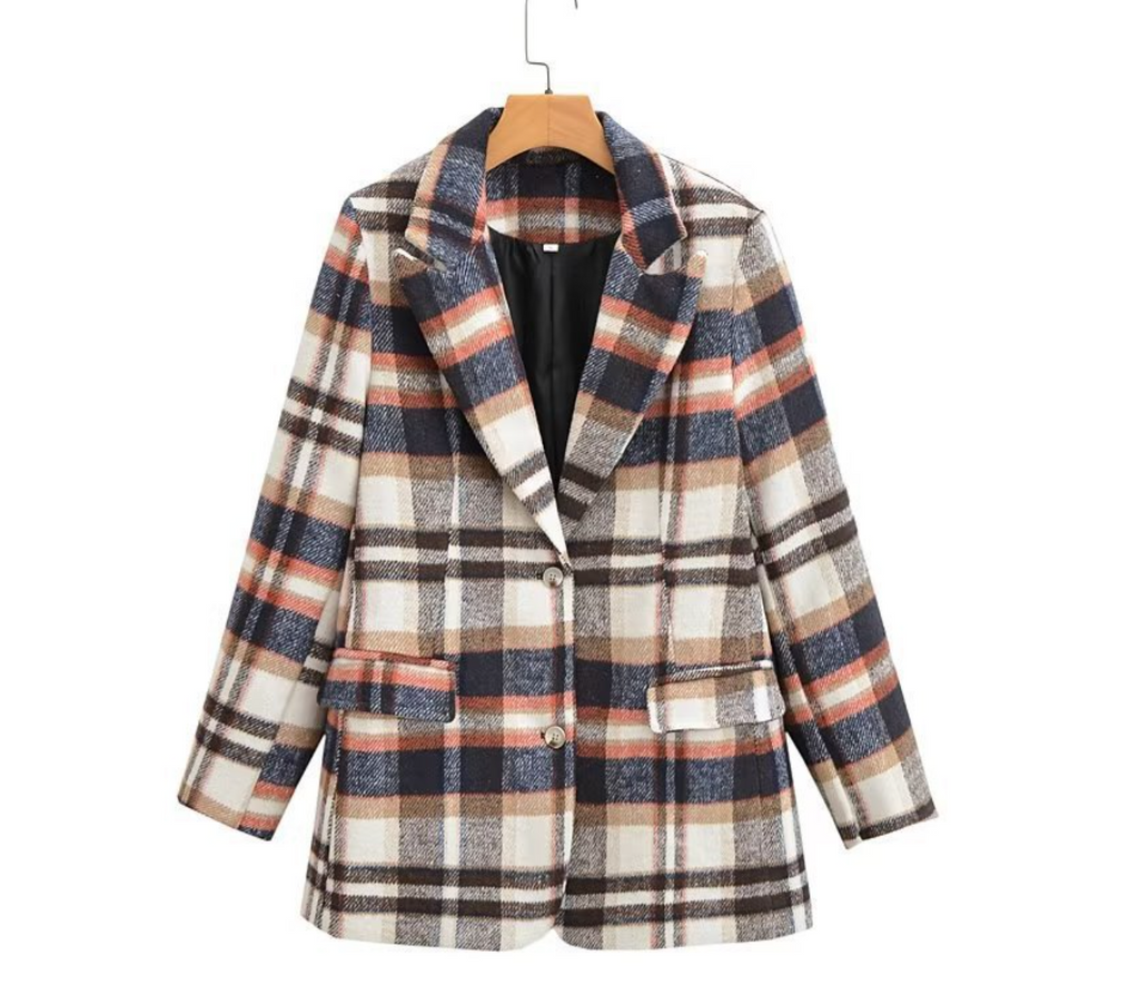 Eleganter Tartan-Mantel für Damen