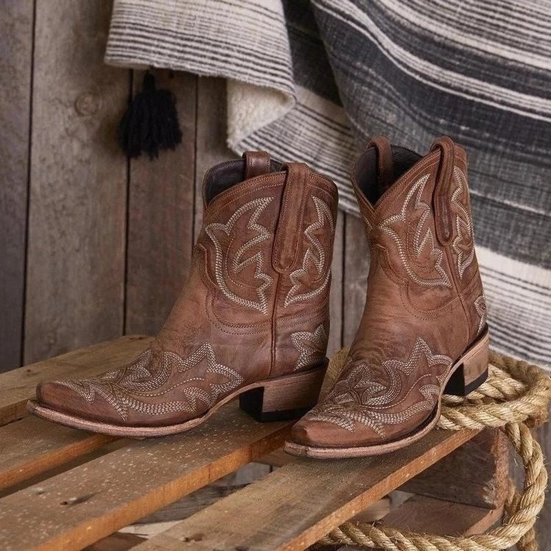 WOLFF | Bestickte Cowboystiefel Aus Leder