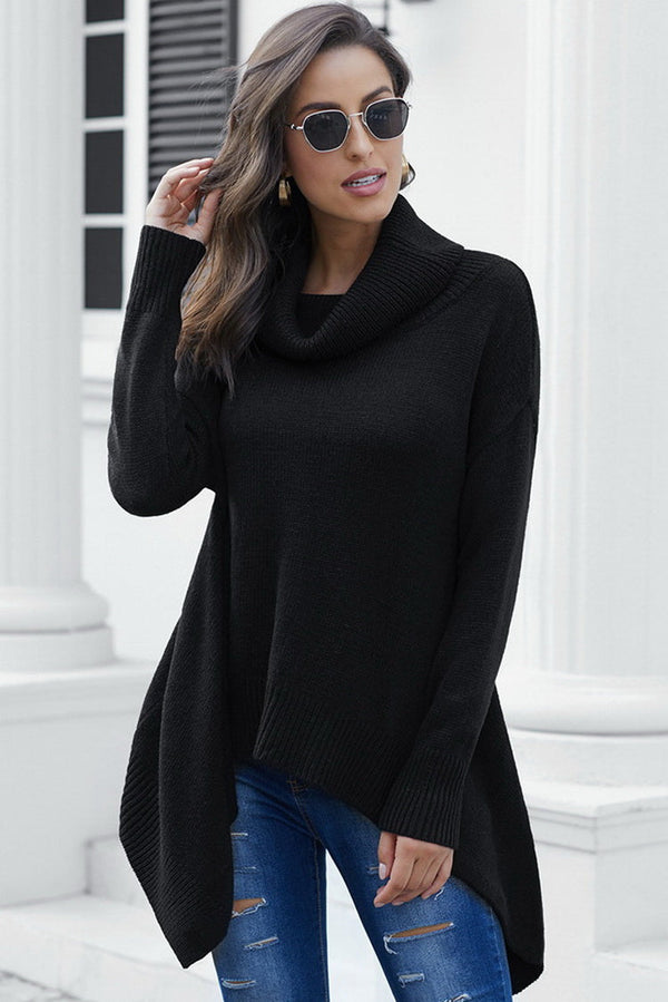 WOLFF Highneck Asymmetrischer Pullover