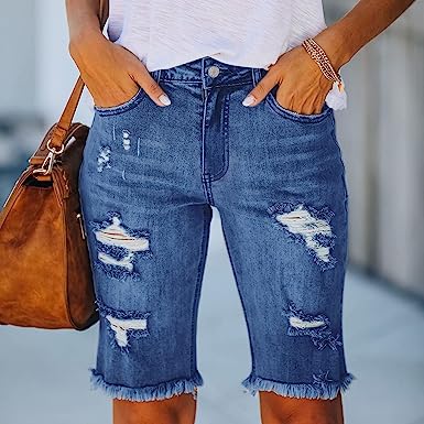 WOLFF - Zerrissene Jeans Shorts