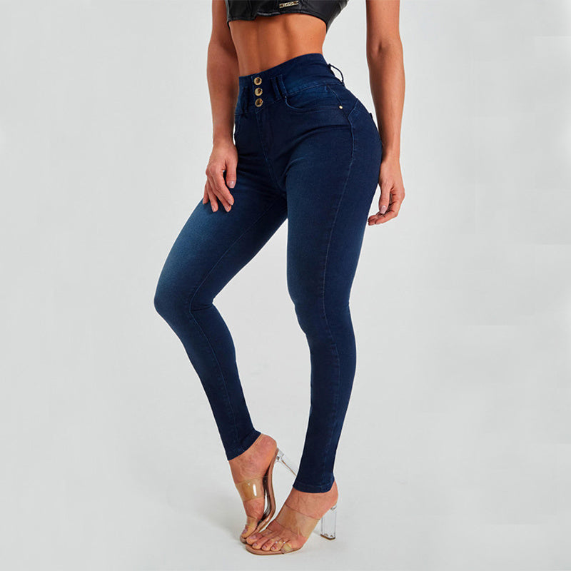 Wolff hohe Taille Enge Stretch-Form und Hüft lifting Jeans