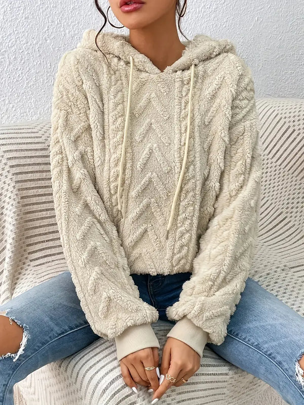 Wolff Sweater | Stylischer weicher Teddy-Fleece-Kapuzenpullover für Frauen