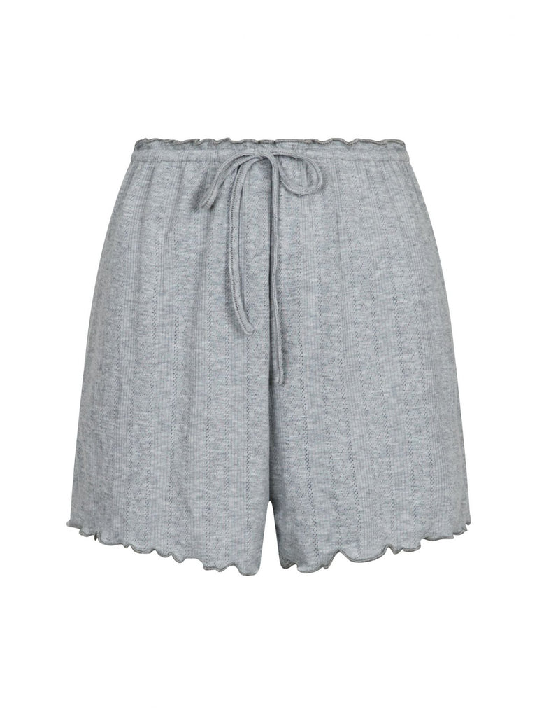 Pointelle Shorts in Light Grey