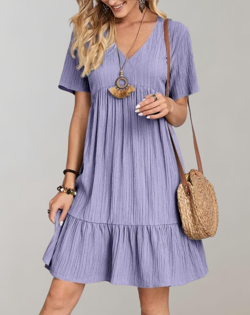 Wolff - Women Casual Solid Mini Dress