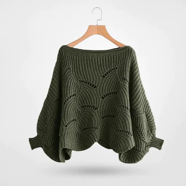 Gestrickter Batwing-Pullover