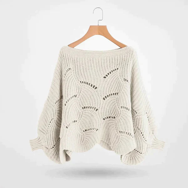 Gestrickter Batwing-Pullover